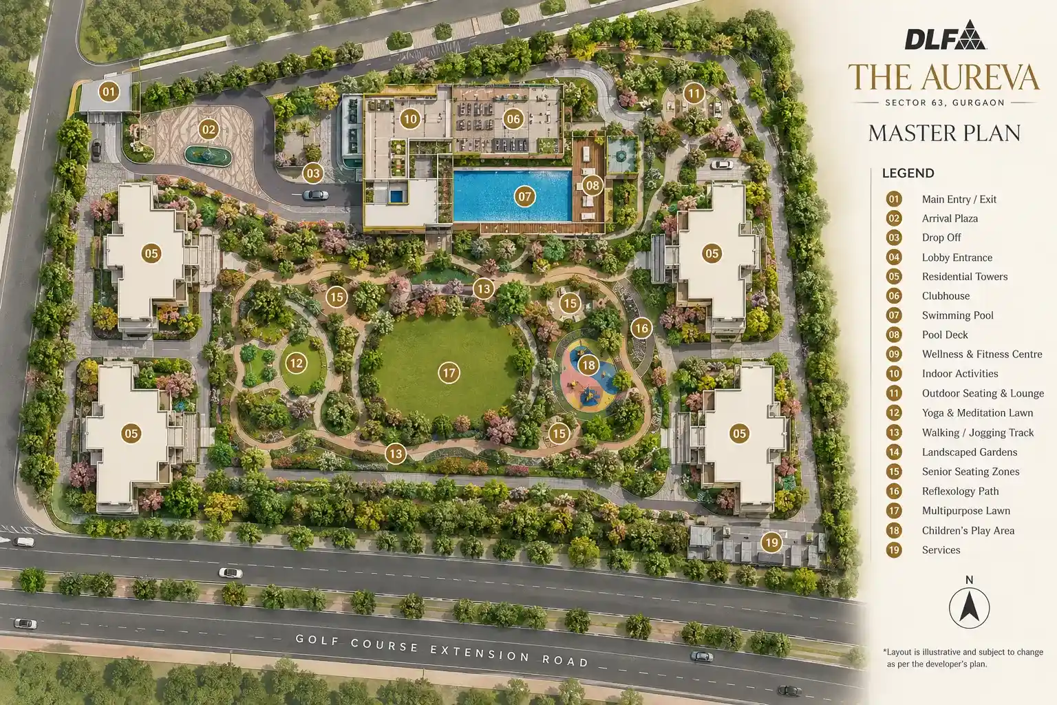 DLF The Aureva Master Plan Sector 63 Gurgaon