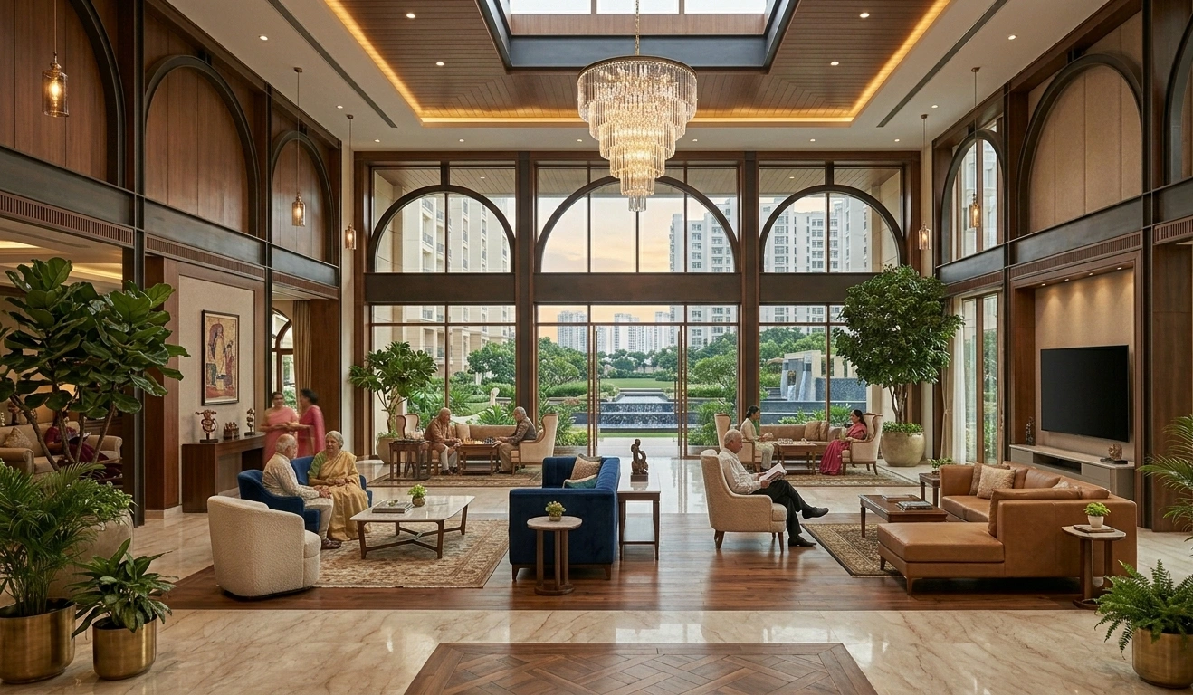 DLF The Aureva Spacious Living Room Interior