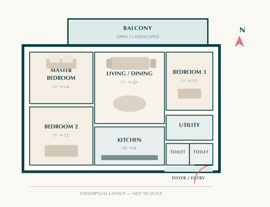 Godrej Verano 3 BHK Floor Plan Sector 63A Gurgaon